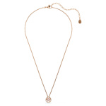 Constella pendant Round cut, Dancing stone, Pink, Rose gold-tone plated